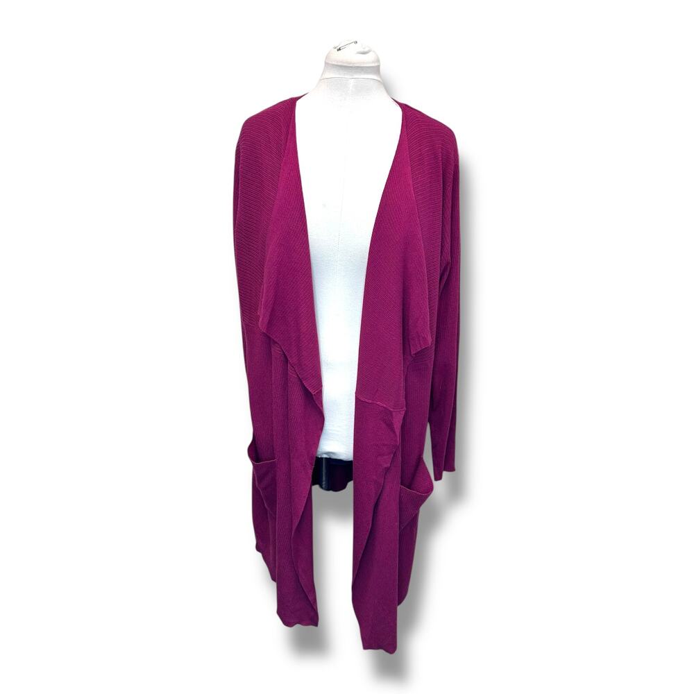 Cato Women’s Plus Long Sleeve Waterfall Open Front Cardigan Cranberry 22/24W